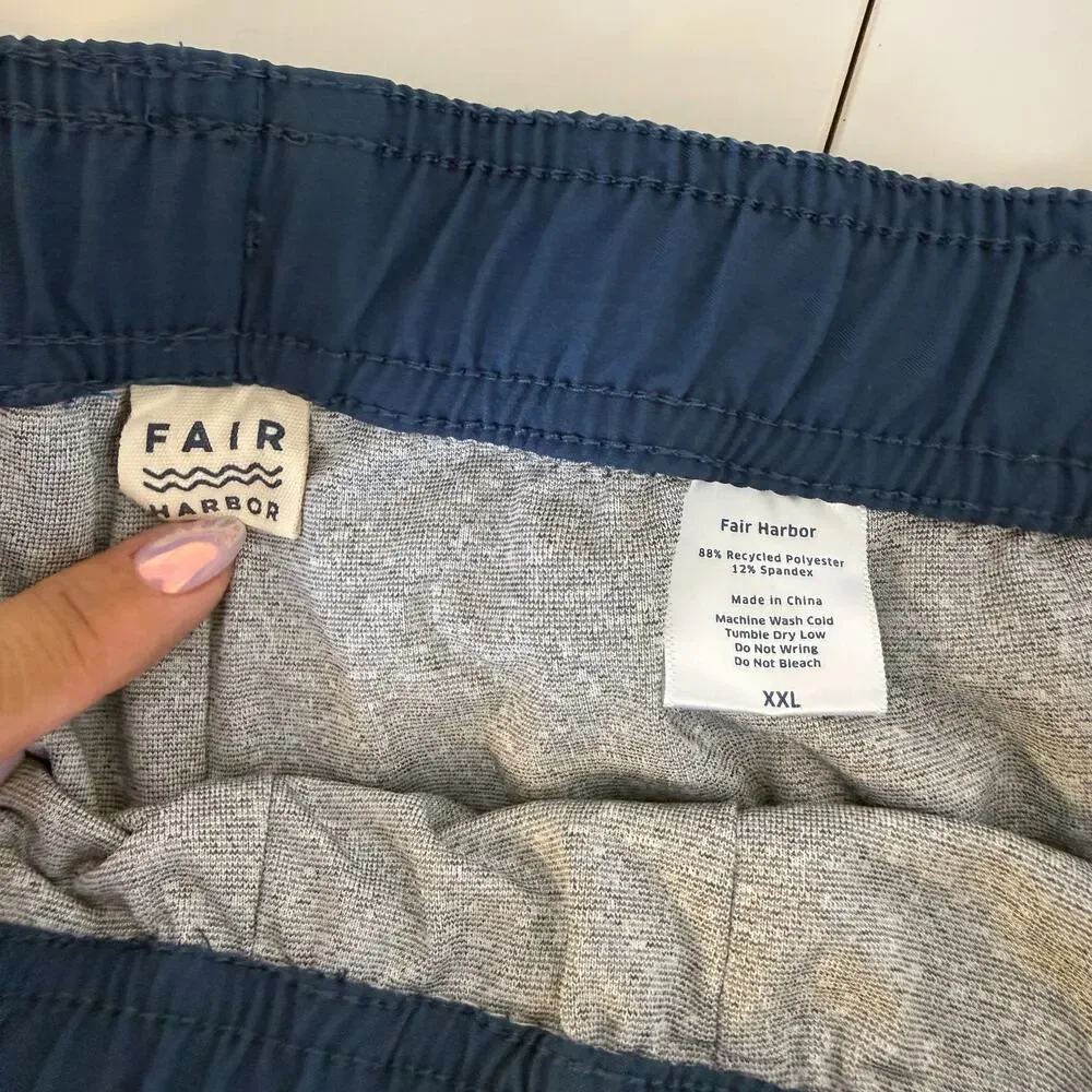 Fair Harbor Men's The Anchor Navy Blue Swim Trunks Board Shorts Lined - XXL 2XL